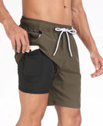 Men's Quick-Drying Stretch Swim Shorts with Phone Pocket