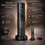 Stainless Steel Electric Salt and Pepper Grinder Set