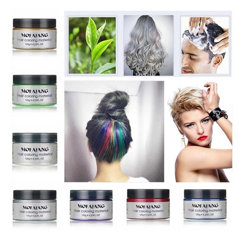Water-Soluble Hair Color Wax with Plant Extracts for All Genders