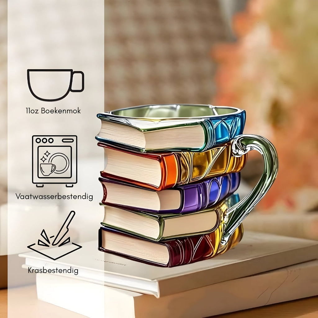 Colorful 3D Book Design Resin Mug