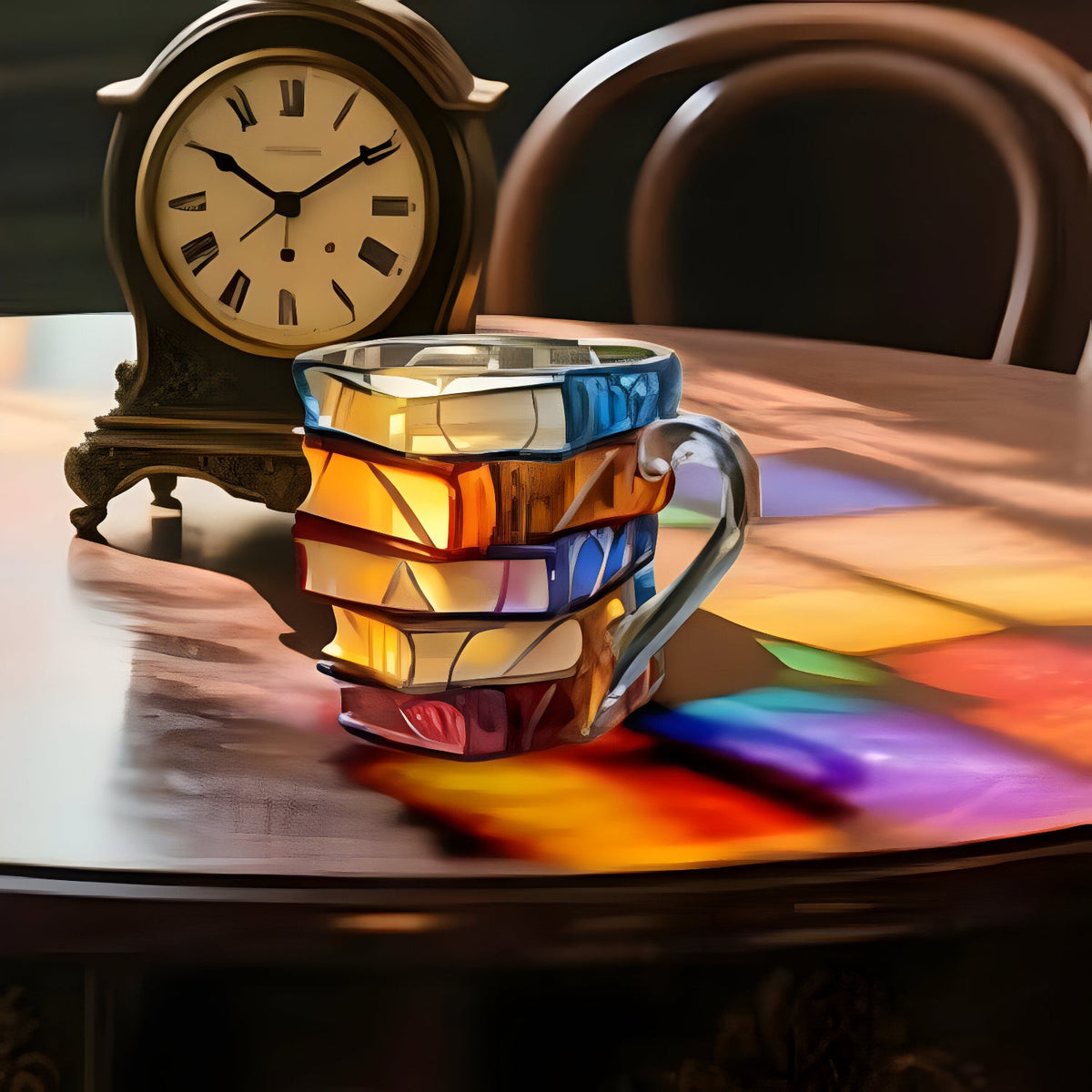 Colorful 3D Book Design Resin Mug