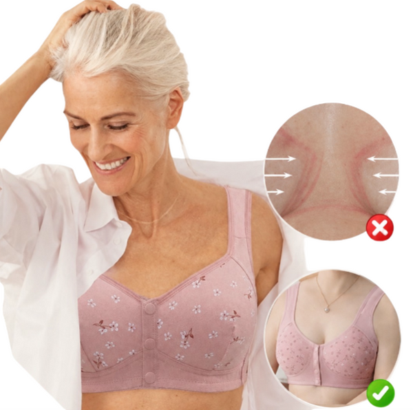 Comfortable Button Closure Bra