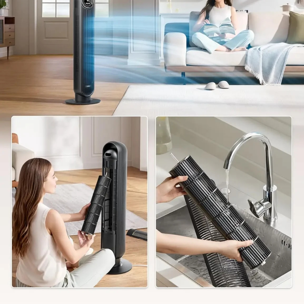 Oscillating Cooling Tower Fan with 3 Speed Settings and Remote Control