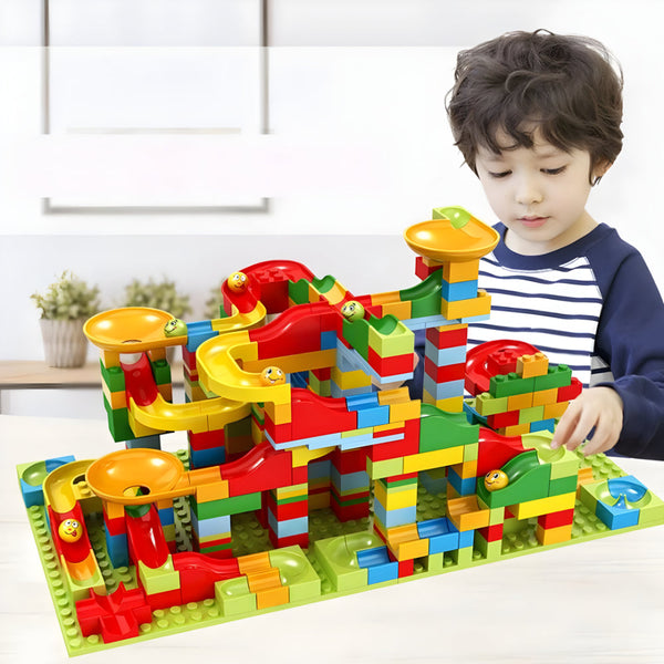 Colorful Plastic Marble Run Building Toy for Kids