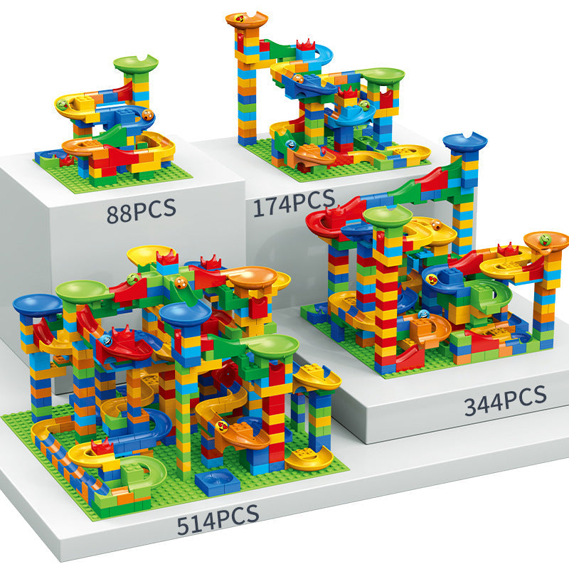 Colorful Plastic Marble Run Building Toy for Kids