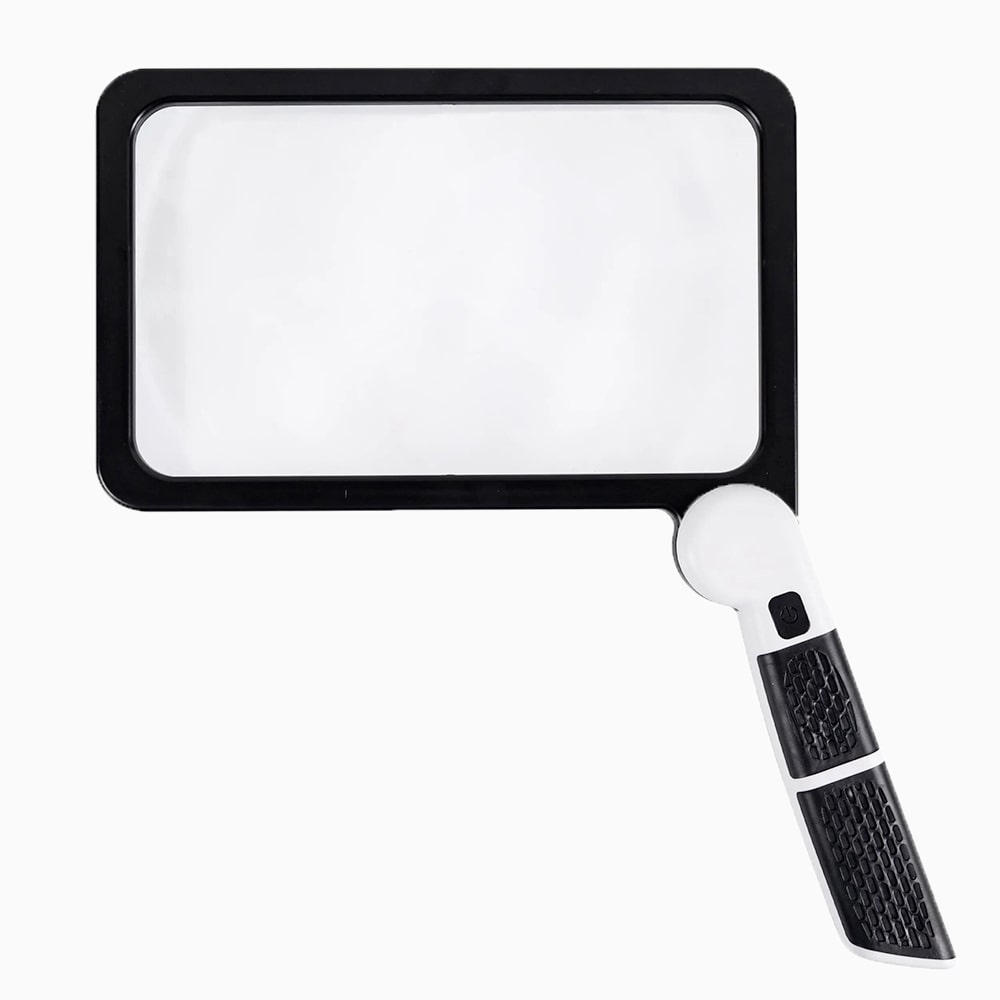 Full-Sized Handheld Magnifier – 5X Magnification, LED Illuminated with 3 Modes, Perfect for Reading Books and Seniors