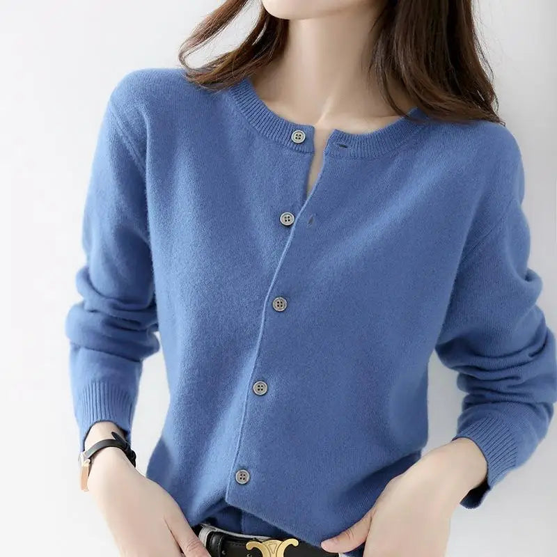 Soft Knit Cashmere Cardigan for Spring and Autumn
