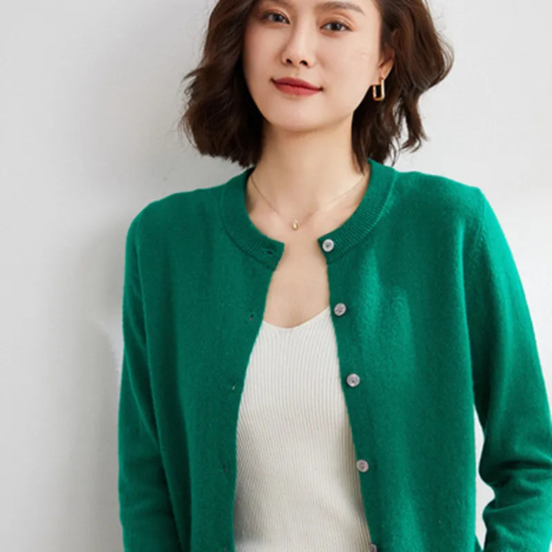 Soft Knit Cashmere Cardigan for Spring and Autumn
