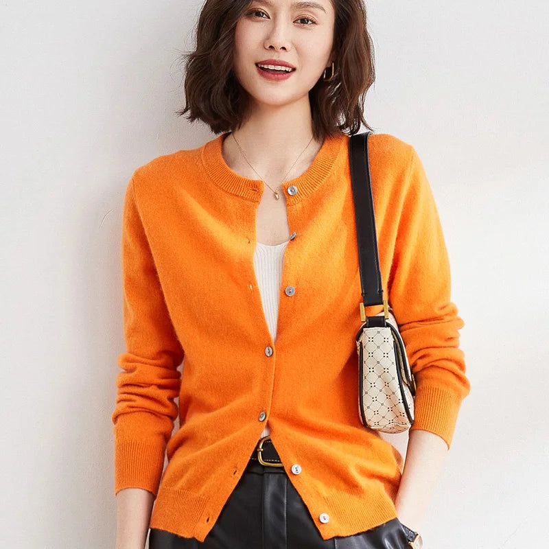 Soft Knit Cashmere Cardigan for Spring and Autumn