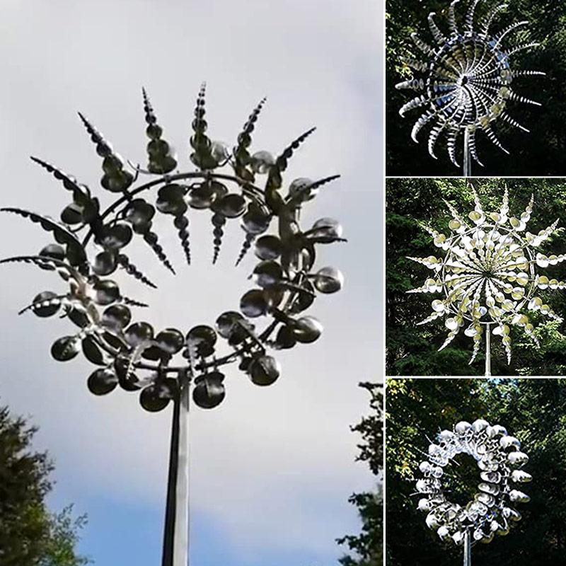 36 cm Metal Garden Windmill | Movable Wind Chime with Weatherproof Design | Decorative Outdoor Sculpture