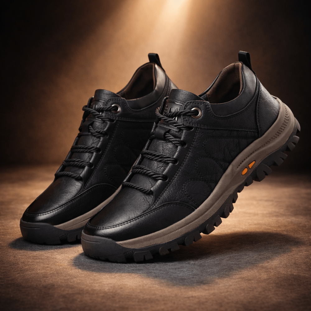 Men's Waterproof Orthopedic Leather Shoes with Posture Support