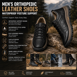 Men's Waterproof Orthopedic Leather Shoes with Posture Support