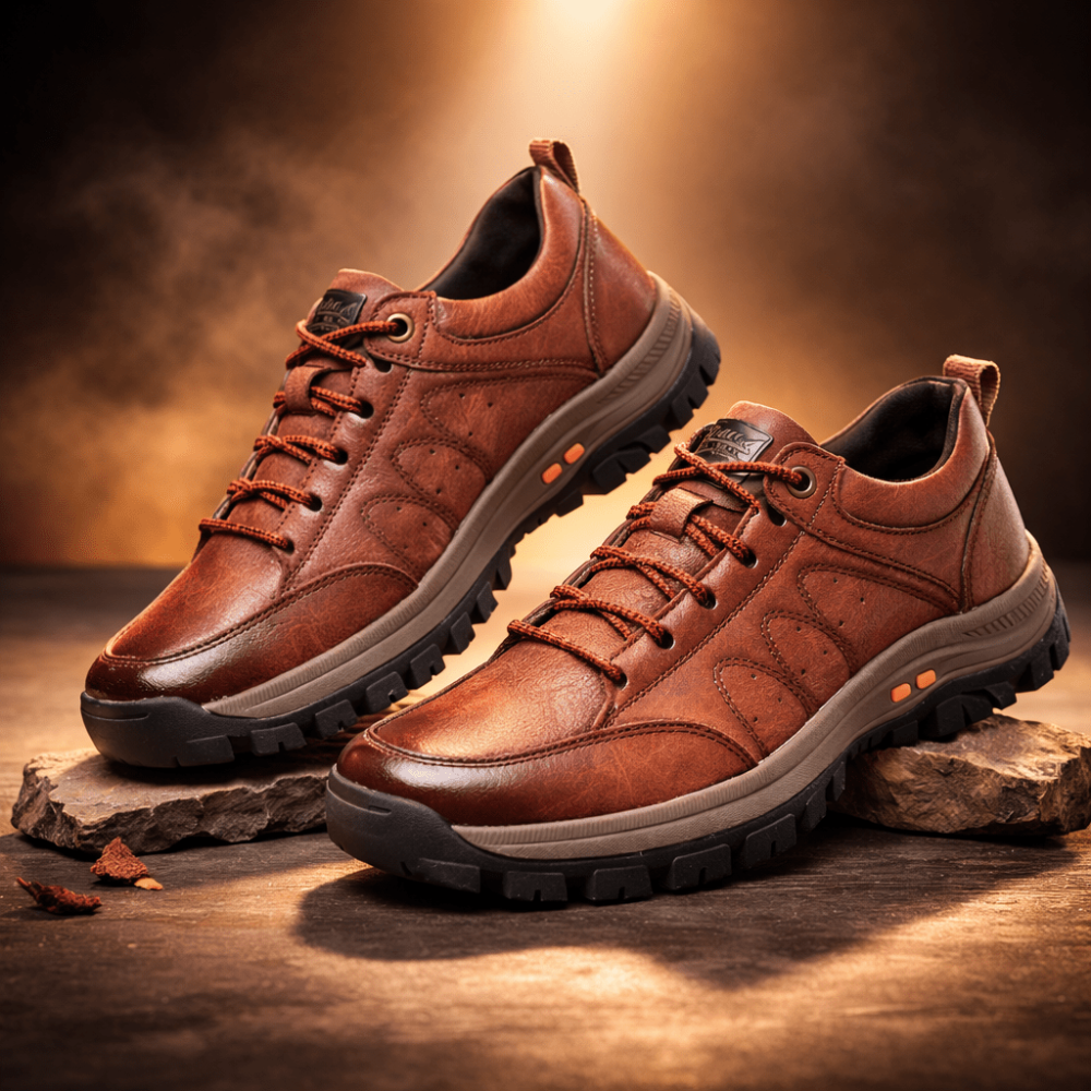 Men's Waterproof Orthopedic Leather Shoes with Posture Support