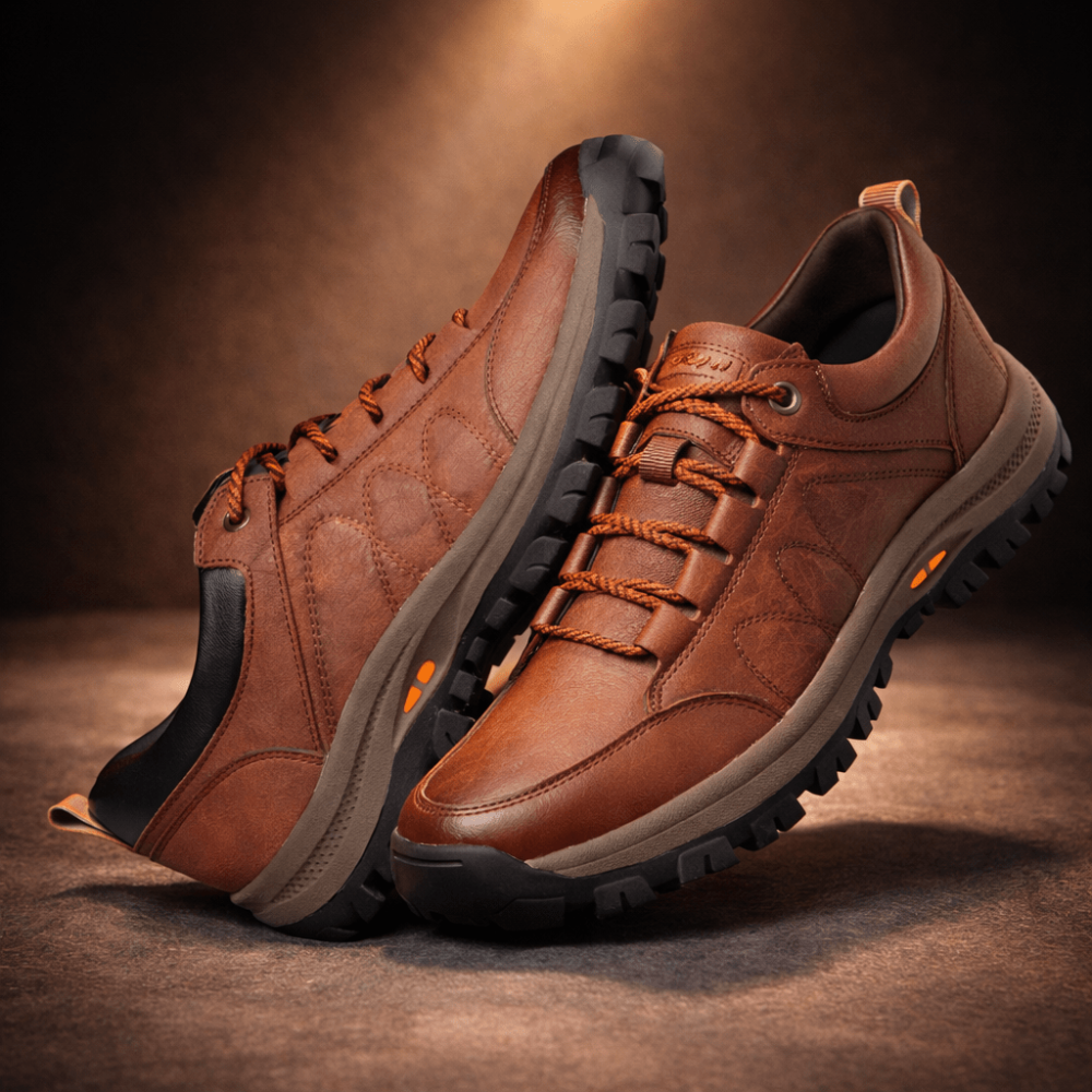 Men's Waterproof Orthopedic Leather Shoes with Posture Support