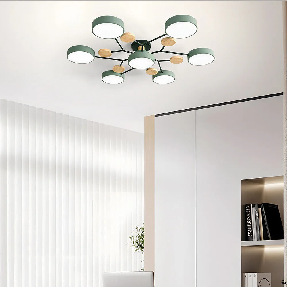Contemporary LED Acrylic Iron Ceiling Light for Living Room