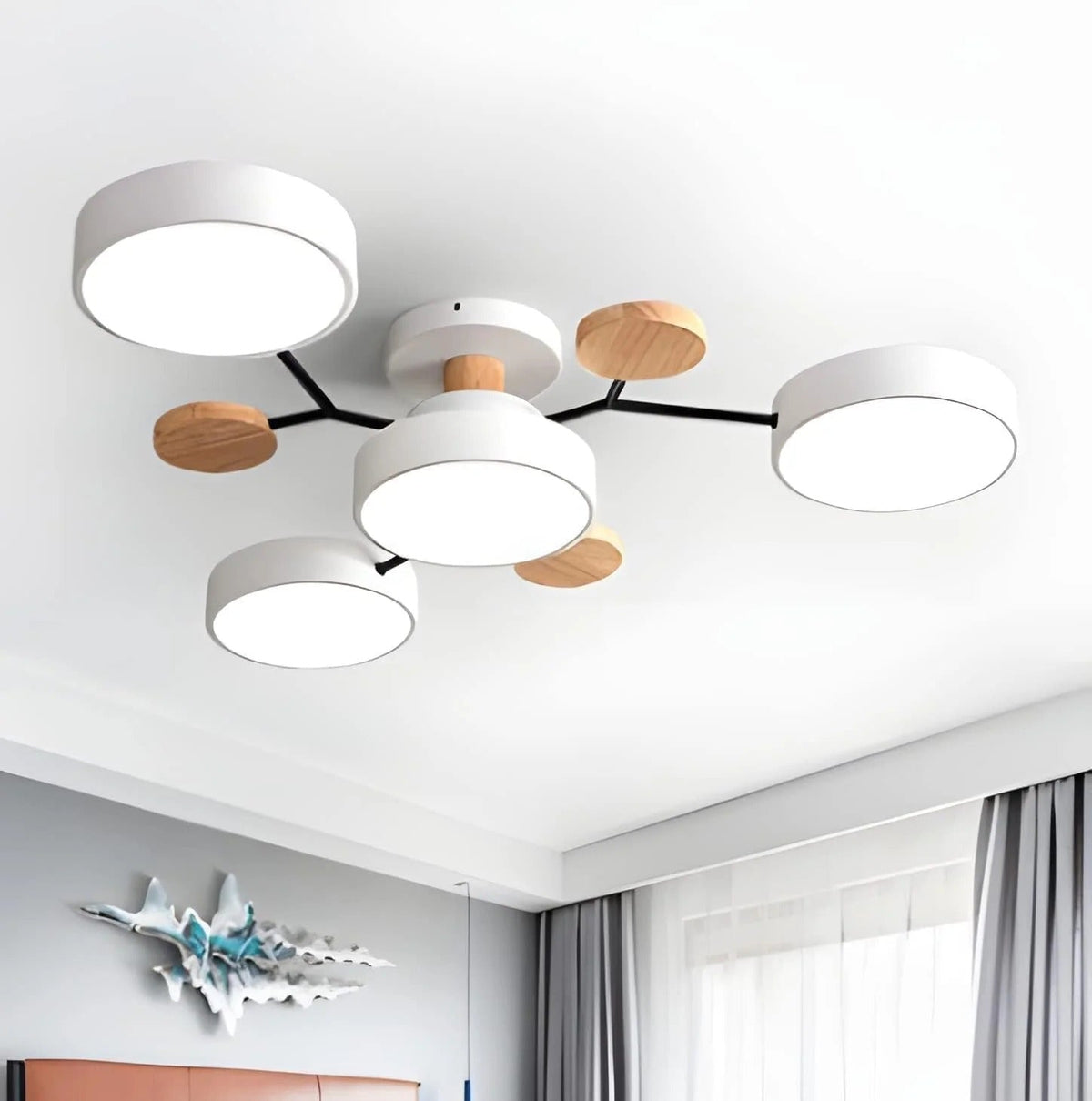 Contemporary LED Acrylic Iron Ceiling Light for Living Room