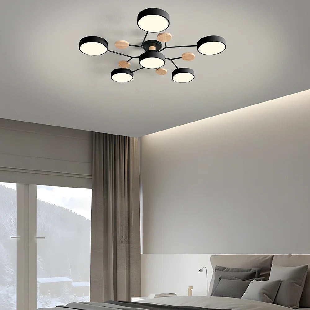 Contemporary LED Acrylic Iron Ceiling Light for Living Room