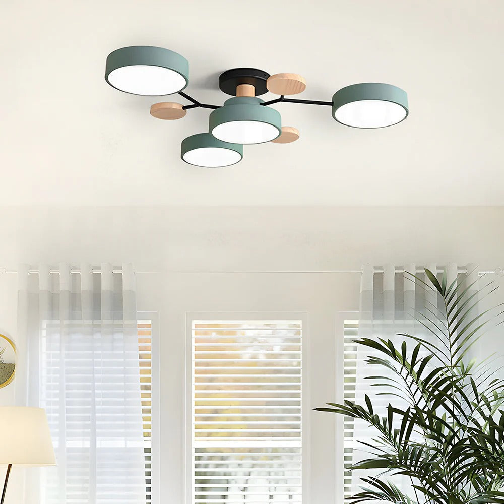 Contemporary LED Acrylic Iron Ceiling Light for Living Room