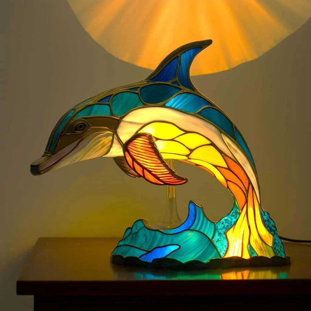 Artistic Glass Animal Design Table Lamp