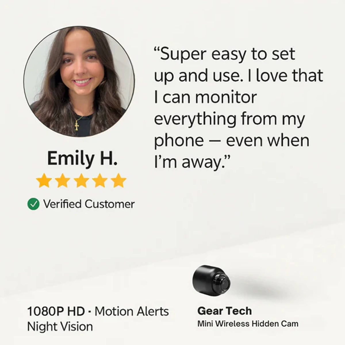 Compact Wireless Camera with 1080P HD Video and Audio for Surveillance