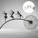 Outdoor Metal Fairy Garden Sculpture with Stake