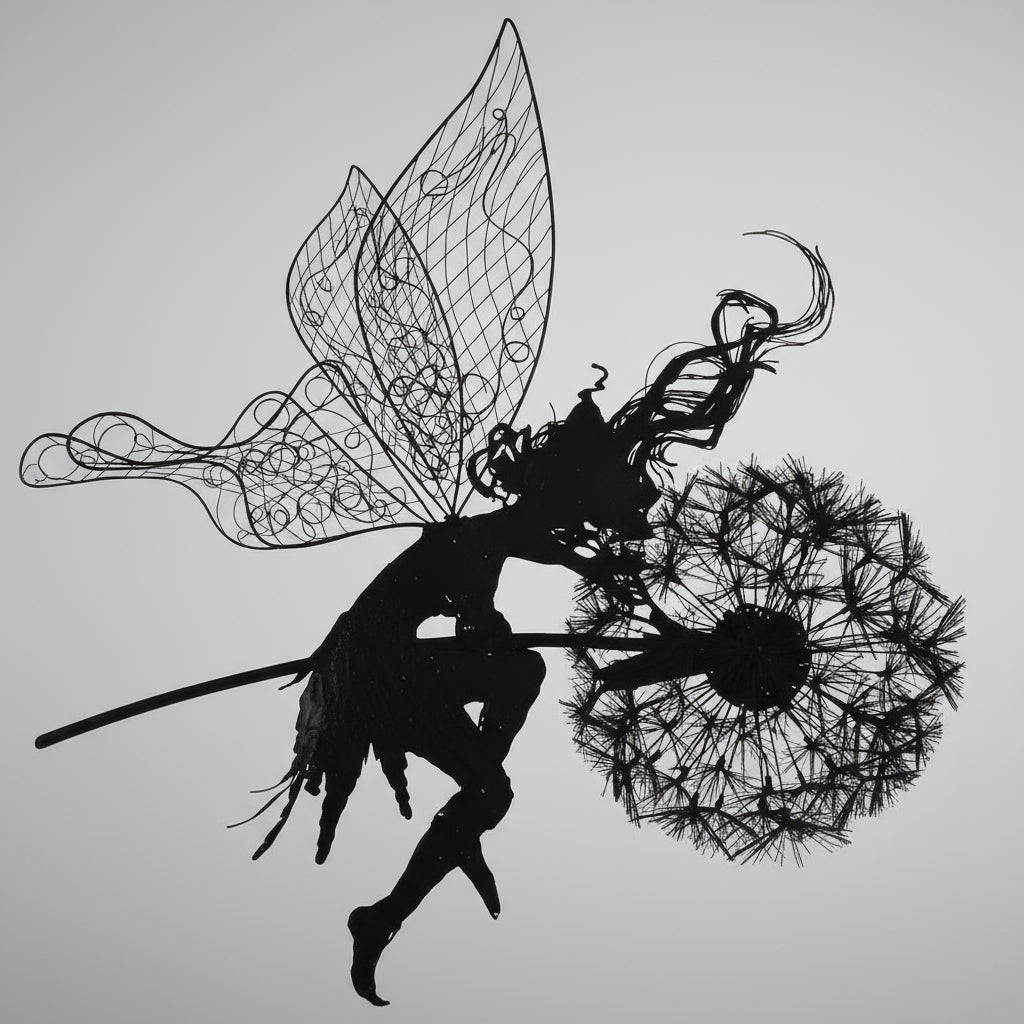Outdoor Metal Fairy Garden Sculpture with Stake