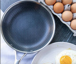 Premium Stainless Steel Frying Pan with Non-Stick Pixel Technology – Ideal for Healthy Cooking