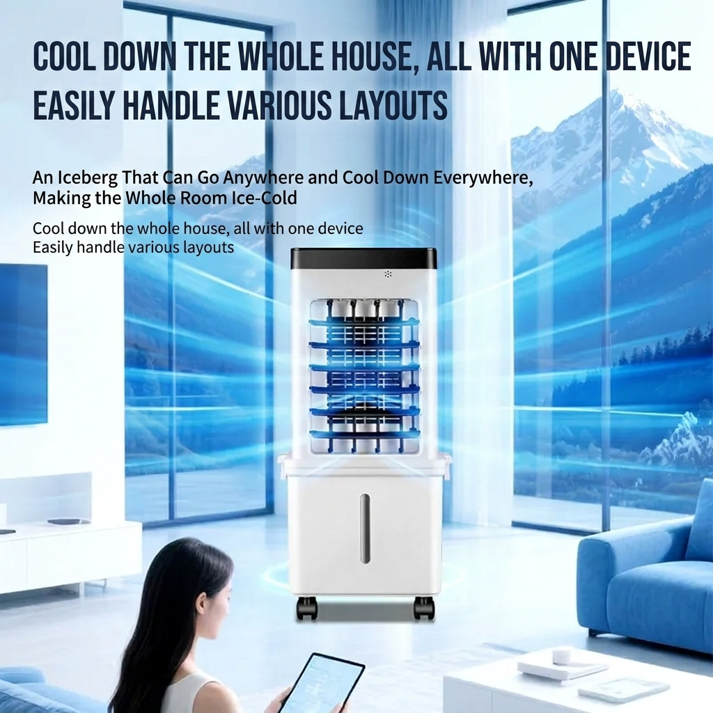 Portable Tower Cooling Fan - Ventless Air Conditioner