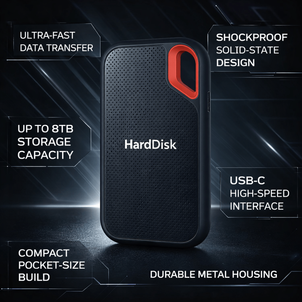 Top High-Speed Portable External SSD Drive with Shockproof Storage