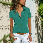 Casual Button-Up Shirt with Chest Pockets