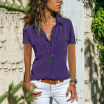 Casual Button-Up Shirt with Chest Pockets