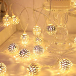 Moroccan Metal Ball String Lights for Terrace