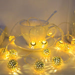 Moroccan Metal Ball String Lights for Terrace