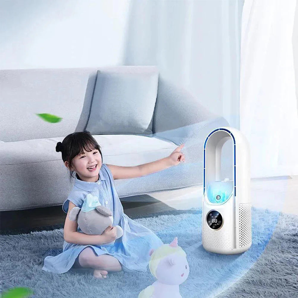 Compact Wireless Air Conditioner - Silent Cooling Without Rotor Blades