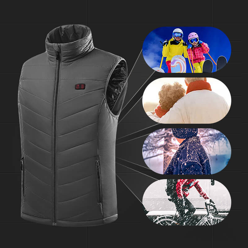 Graphene Heating Vest | USB Rechargeable Heating Zones | Black
