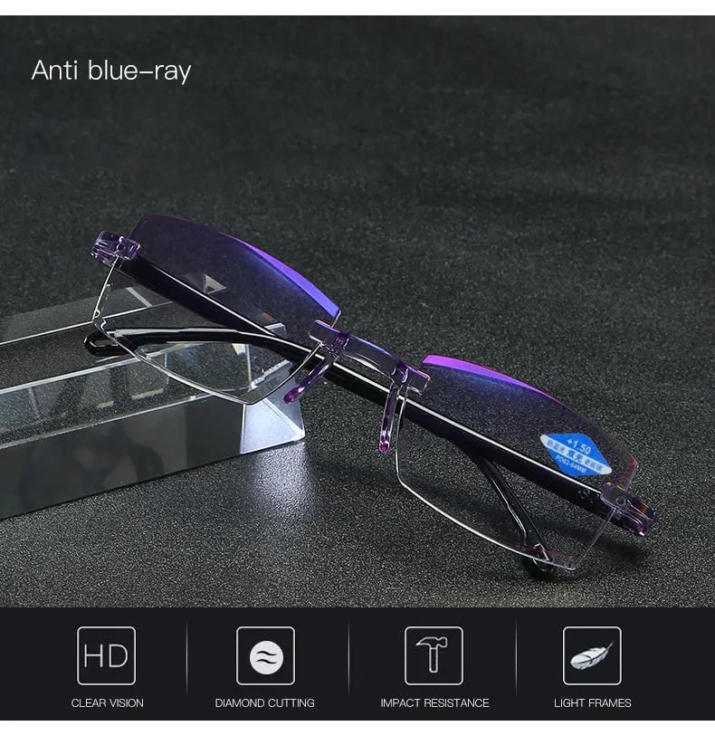 High Hardness Anti-Blue Progressive Dual-Use Reading Glasses for Distance and Near Vision