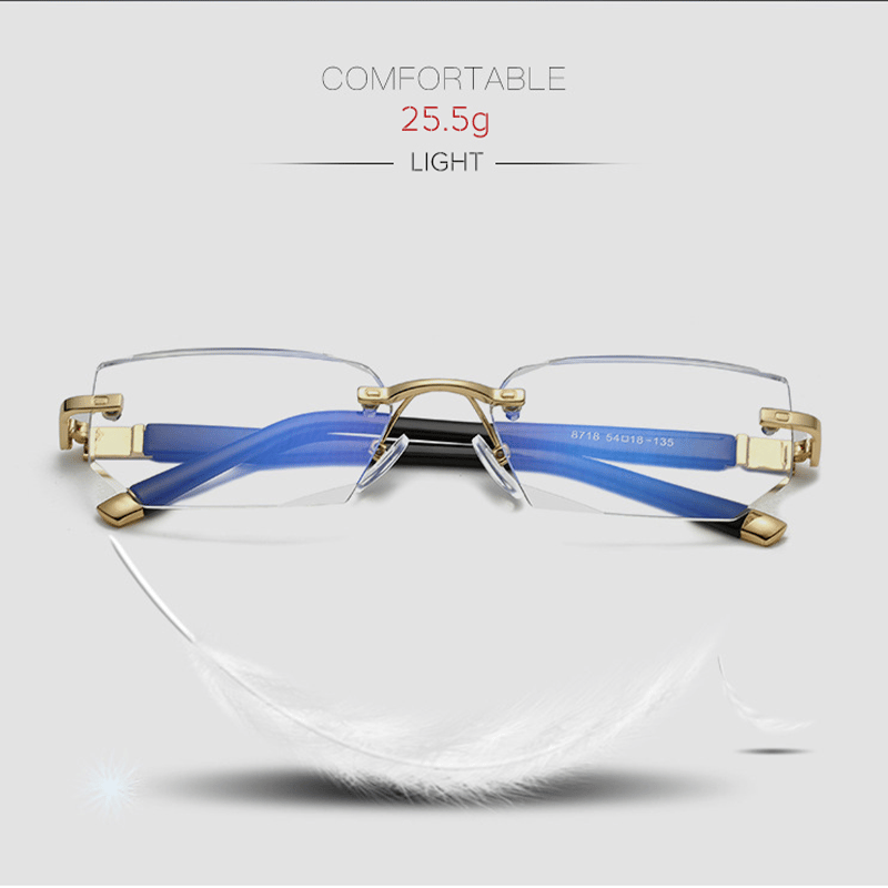 Intelligent Reading Glasses with Progressive Lenses | Ultra-Light & Blue Light Filter | Suitable for Near & Distant Vision | Titanium Frame TR90