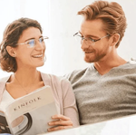 Intelligent Reading Glasses with Progressive Lenses | Ultra-Light & Blue Light Filter | Suitable for Near & Distant Vision | Titanium Frame TR90