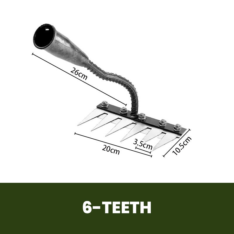Garden Rake Made of Carbon Steel – Weed Remover, 5–8 Teeth, Sturdy & Rust-Free
