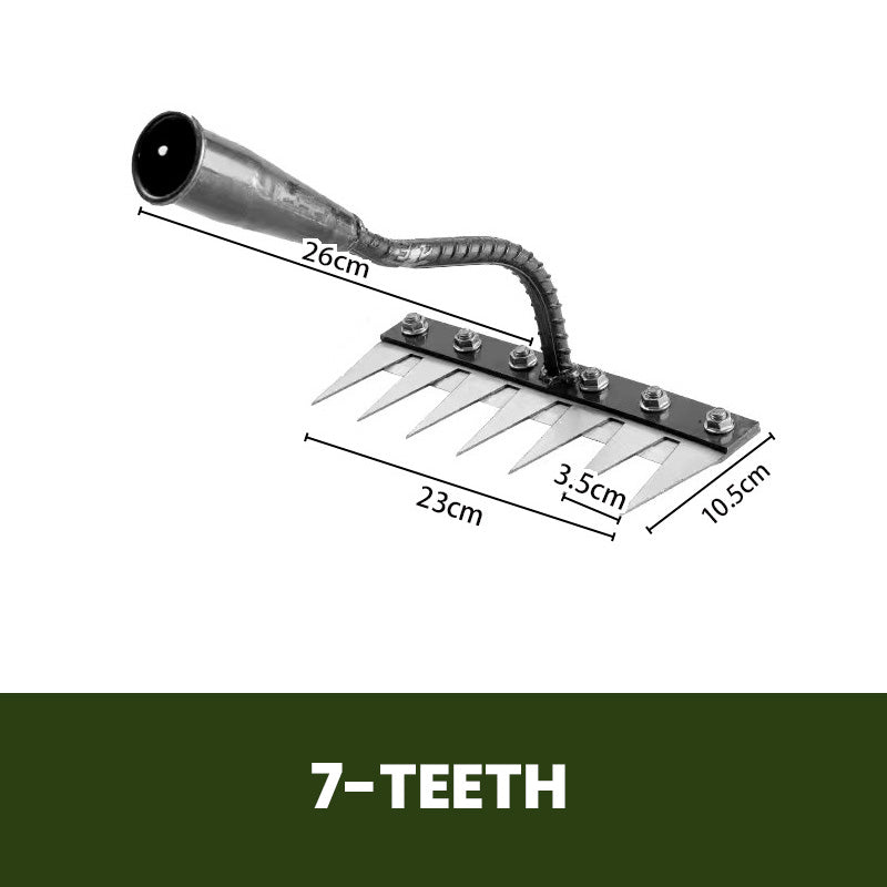 Garden Rake Made of Carbon Steel – Weed Remover, 5–8 Teeth, Sturdy & Rust-Free