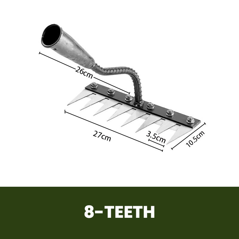 Garden Rake Made of Carbon Steel – Weed Remover, 5–8 Teeth, Sturdy & Rust-Free