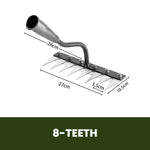 Garden Rake Made of Carbon Steel – Weed Remover, 5–8 Teeth, Sturdy & Rust-Free