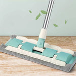 Flat Mop with Stainless Steel Handle and Reusable, Washable Cleaning Cloths
