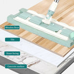 Flat Mop with Stainless Steel Handle and Reusable, Washable Cleaning Cloths