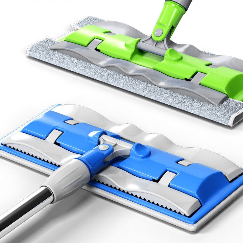Flat Mop with Stainless Steel Handle and Reusable, Washable Cleaning Cloths