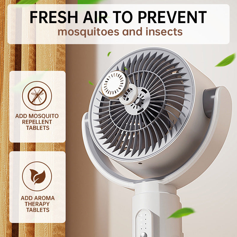 20 dB Ultra Quiet Motor Stand Fan with 30 m Air Throw Distance, 2465 m³/h Air Volume, Remote Control & Cooling Feature