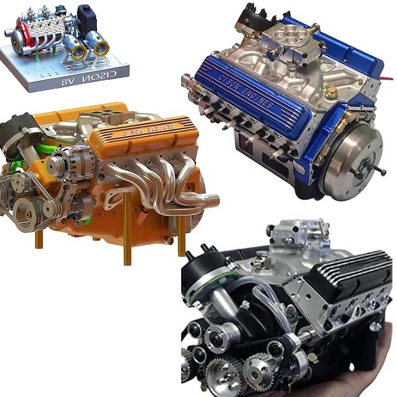 V8 Engine Model Kit with Working Combustion Engine | Metal Gas Engine | RC-Compatible Technical Model for Enthusiasts