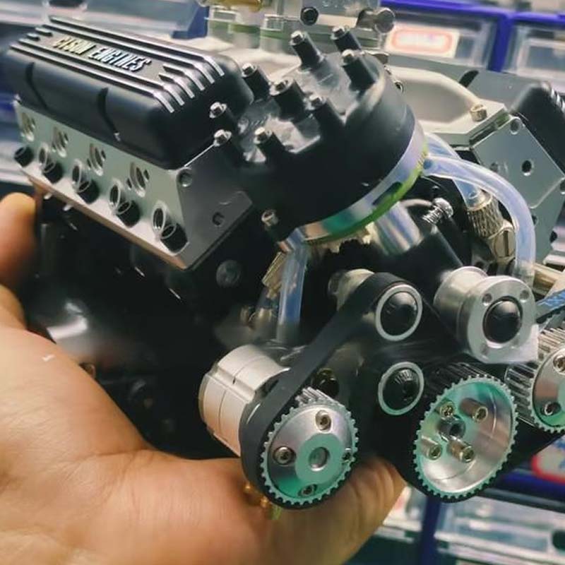 V8 Engine Model Kit with Working Combustion Engine | Metal Gas Engine | RC-Compatible Technical Model for Enthusiasts
