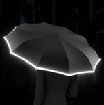 Wind-Resistant Umbrella with Reflective Trim
