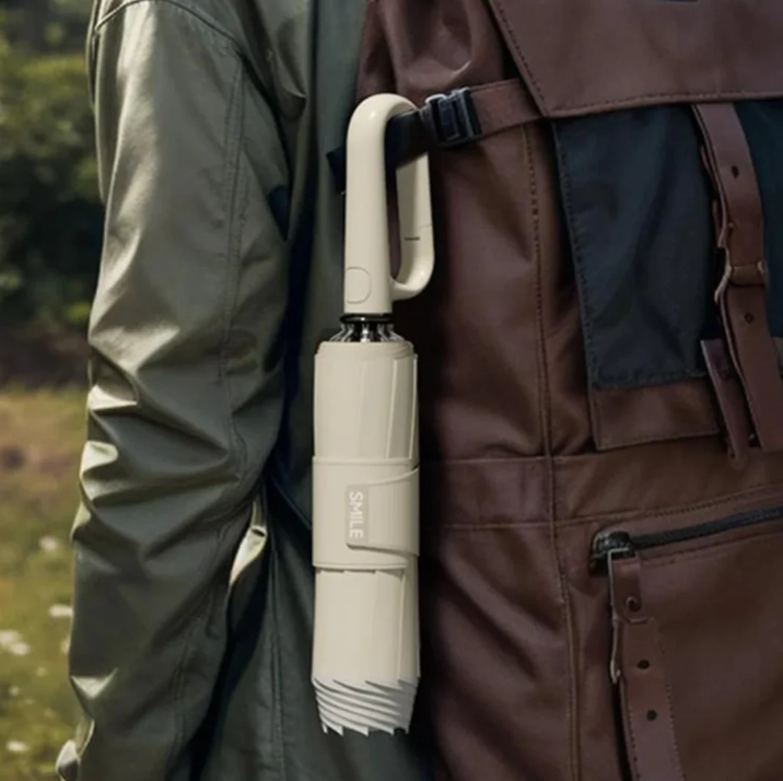 Wind-Resistant Umbrella with Reflective Trim